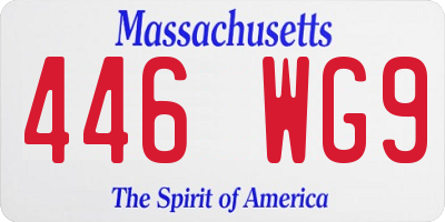 MA license plate 446WG9