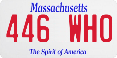 MA license plate 446WH0