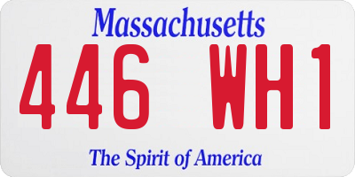 MA license plate 446WH1