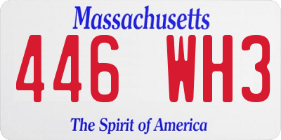 MA license plate 446WH3