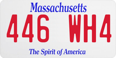 MA license plate 446WH4