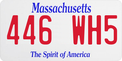 MA license plate 446WH5