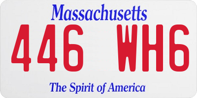 MA license plate 446WH6