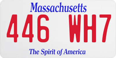 MA license plate 446WH7