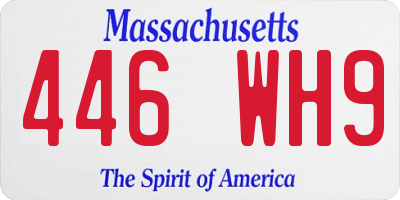 MA license plate 446WH9