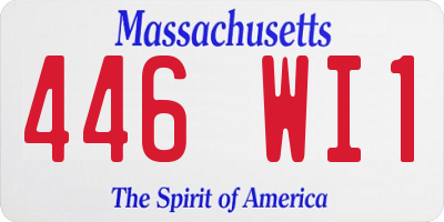 MA license plate 446WI1