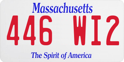 MA license plate 446WI2