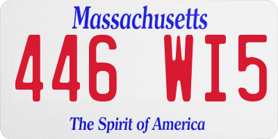 MA license plate 446WI5
