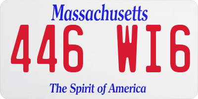 MA license plate 446WI6
