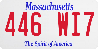 MA license plate 446WI7