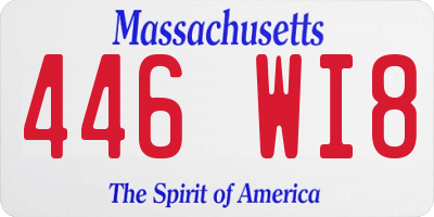MA license plate 446WI8