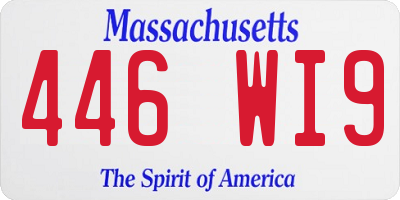 MA license plate 446WI9