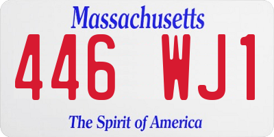 MA license plate 446WJ1