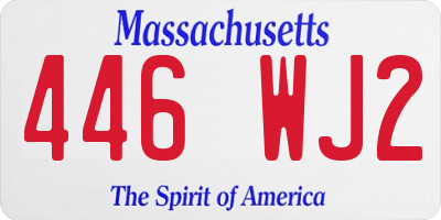 MA license plate 446WJ2