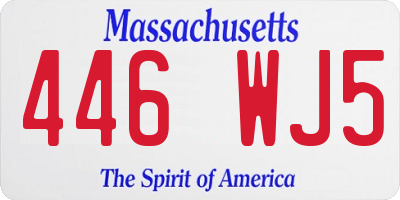 MA license plate 446WJ5