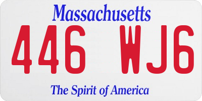 MA license plate 446WJ6