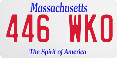MA license plate 446WK0