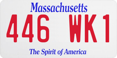 MA license plate 446WK1