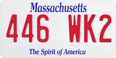 MA license plate 446WK2
