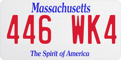 MA license plate 446WK4