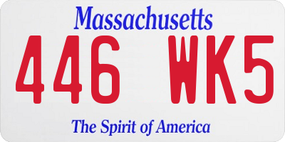 MA license plate 446WK5