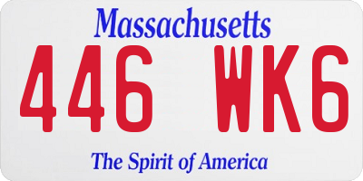 MA license plate 446WK6