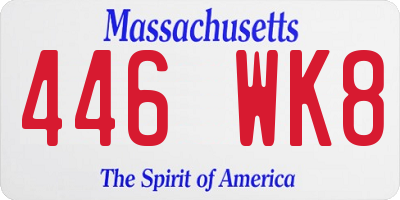 MA license plate 446WK8