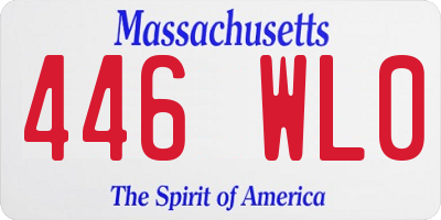 MA license plate 446WL0