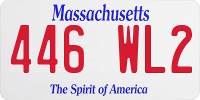 MA license plate 446WL2