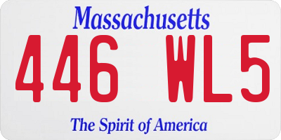 MA license plate 446WL5