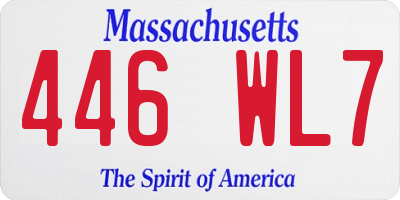 MA license plate 446WL7