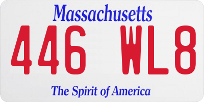 MA license plate 446WL8