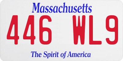 MA license plate 446WL9