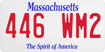 MA license plate 446WM2