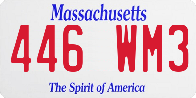 MA license plate 446WM3
