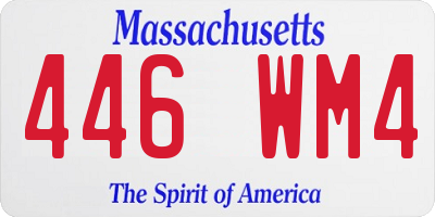 MA license plate 446WM4