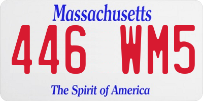 MA license plate 446WM5
