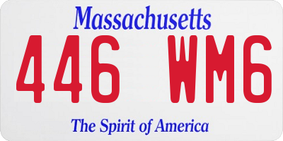 MA license plate 446WM6