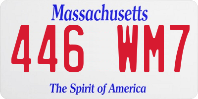 MA license plate 446WM7