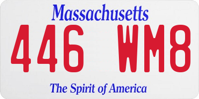 MA license plate 446WM8