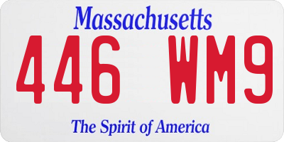 MA license plate 446WM9