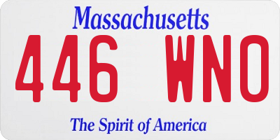 MA license plate 446WN0