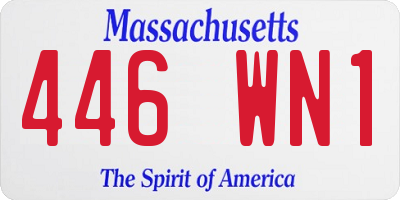 MA license plate 446WN1