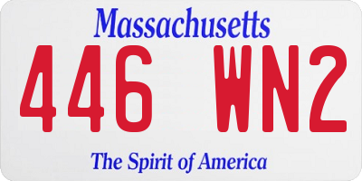 MA license plate 446WN2