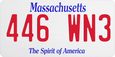 MA license plate 446WN3