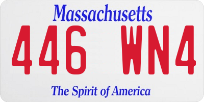 MA license plate 446WN4