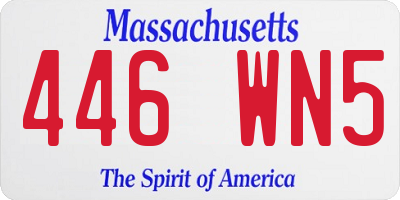 MA license plate 446WN5