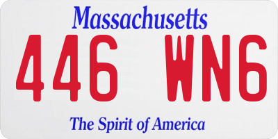 MA license plate 446WN6