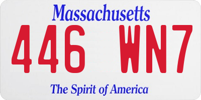 MA license plate 446WN7