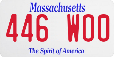 MA license plate 446WO0
